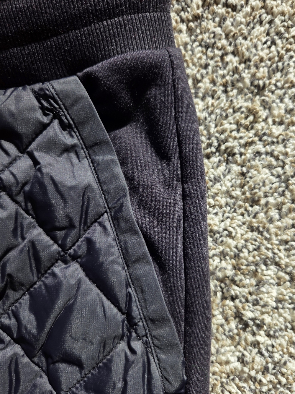 ALO Yoga Quilted Black Track Joggers - Picture 3 of 6